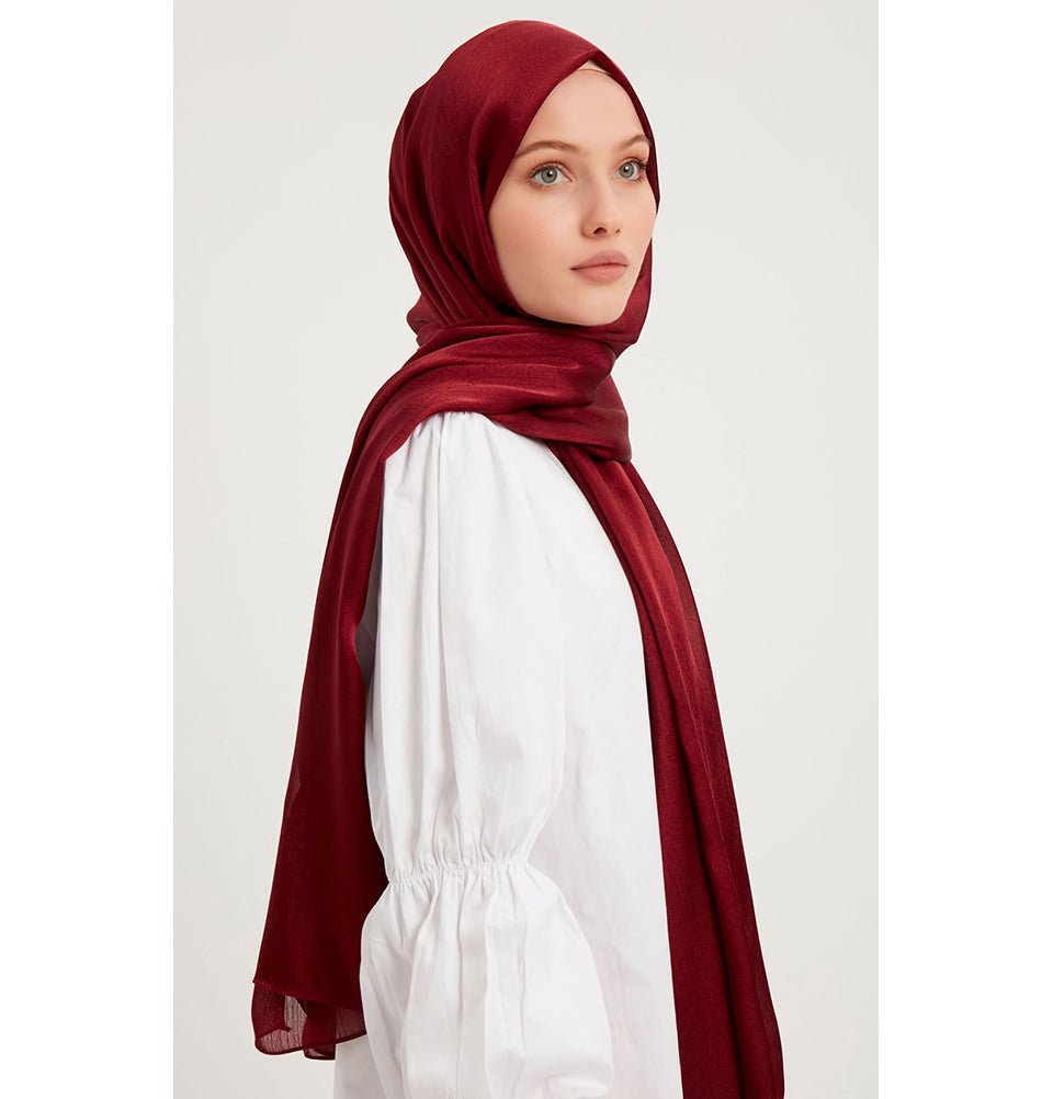 Modefa Shawl Burgundy Shine Hijab Shawl - Burgundy