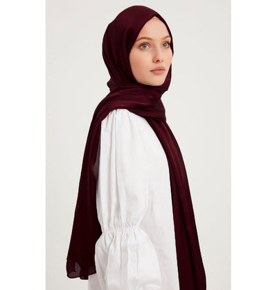 Modefa Shawl Burgundy Shine Hijab Shawl - Dark Burgundy
