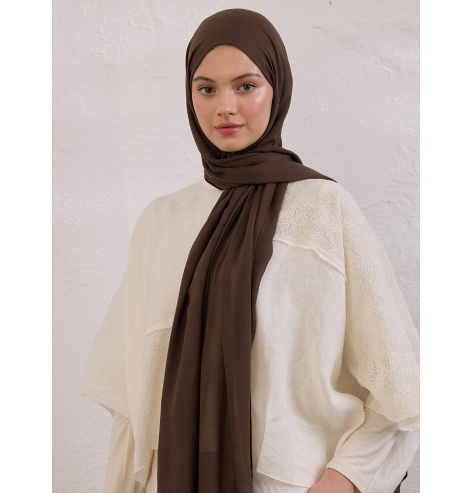 Modefa Shawl Cacao Brown Everyday Basic Soft Viscose Shawl Hijab - Cacao Brown