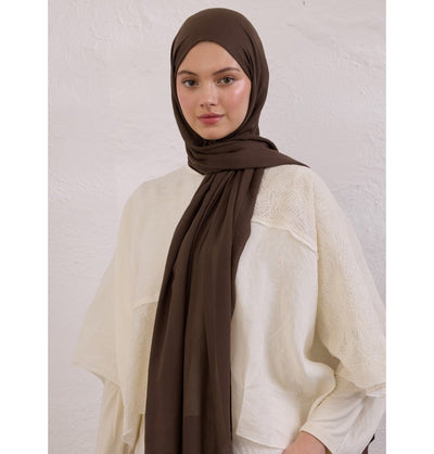 Modefa Shawl Cacao Brown Everyday Basic Soft Viscose Shawl Hijab - Cacao Brown