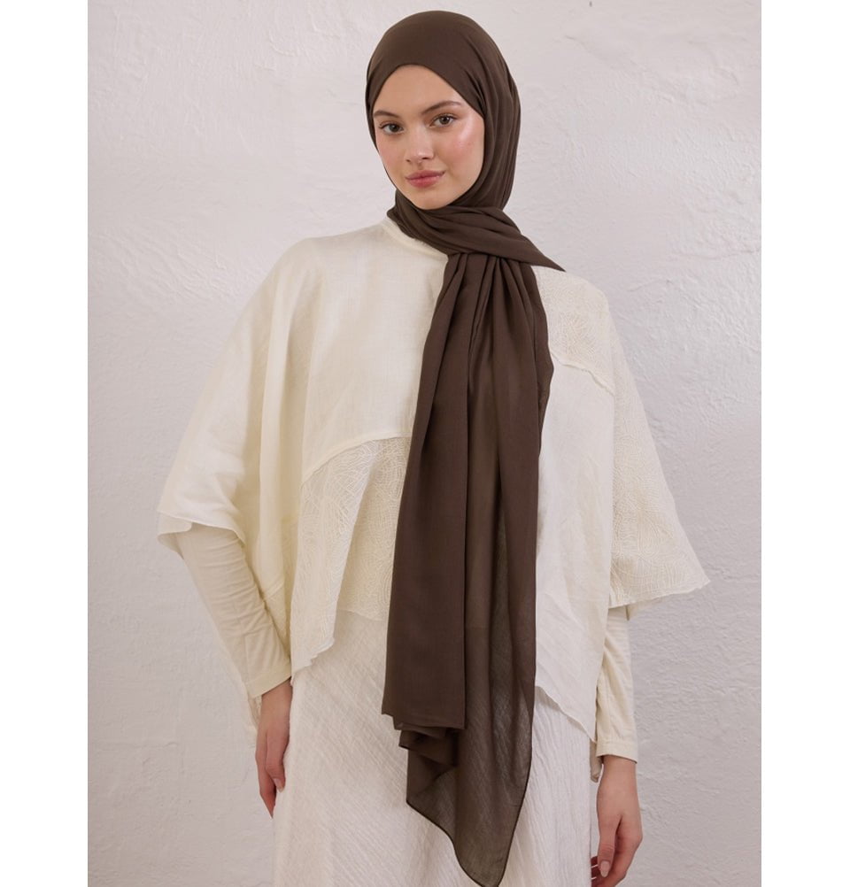 Modefa Shawl Cacao Brown Everyday Basic Soft Viscose Shawl Hijab - Cacao Brown