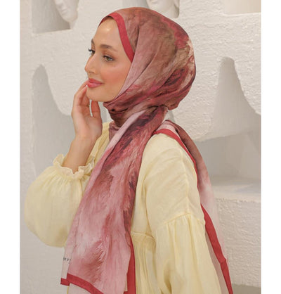 Modefa Shawl Carmen Red Dreamy Color Cotton Blend Patterned Shawl Hijab - Carmen Red