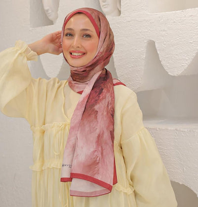 Modefa Shawl Carmen Red Dreamy Color Cotton Blend Patterned Shawl Hijab - Carmen Red