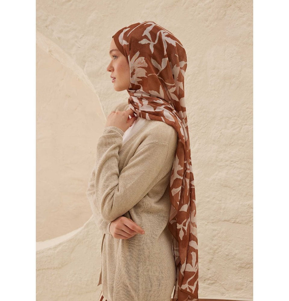 Modefa Shawl Cinnamon Rami Lightweight Hijab Shawl Petunia - Cinnamon