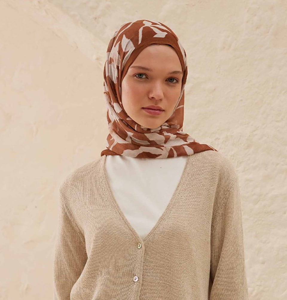 Modefa Shawl Cinnamon Rami Lightweight Hijab Shawl Petunia - Cinnamon