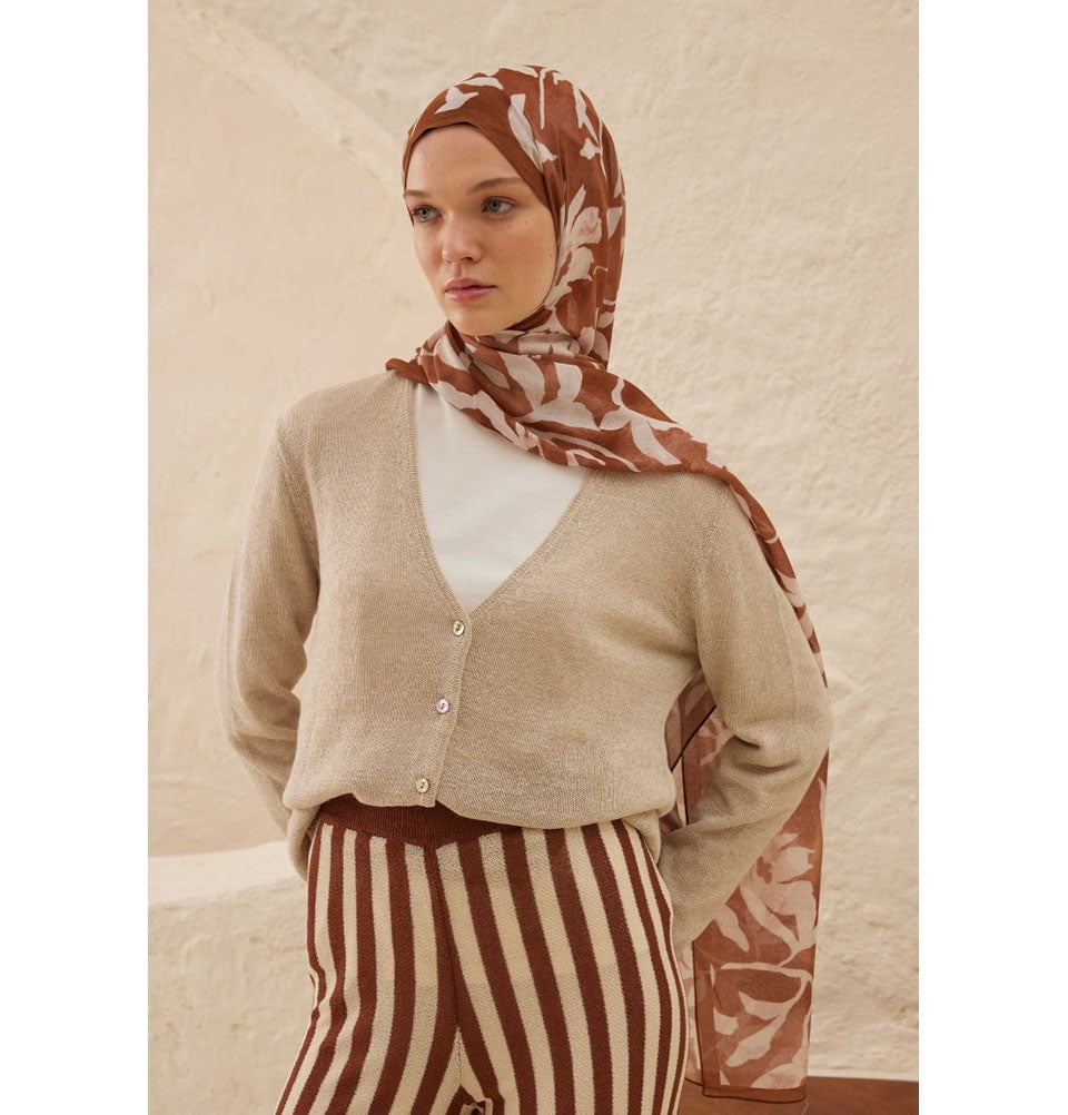 Modefa Shawl Cinnamon Rami Lightweight Hijab Shawl Petunia - Cinnamon