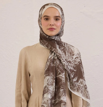 Modefa Shawl Coffee Rami Lightweight Hijab Shawl Secret Elegance - Coffee