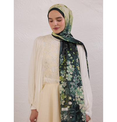 Modefa Shawl Dark Green Rami Lightweight Hijab Shawl Wisteria - Dark Green