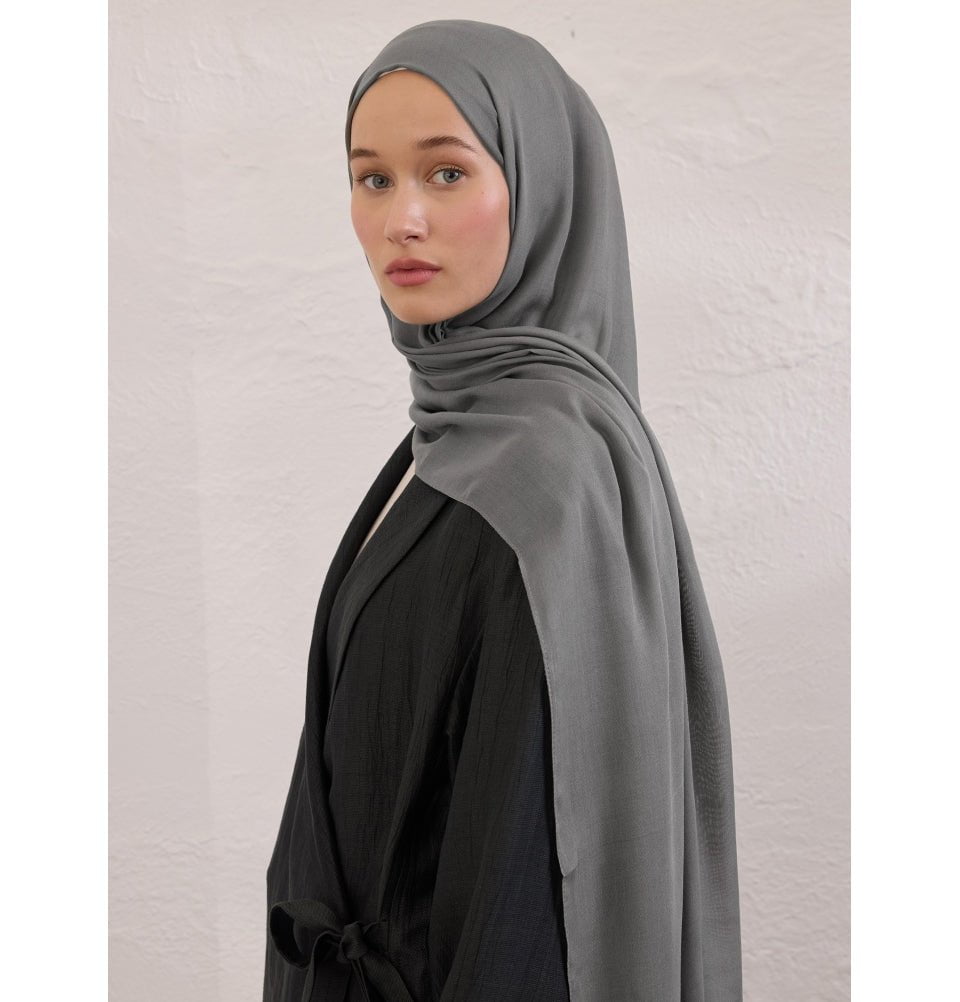 Modefa Shawl Dark Grey Everyday Basic Soft Viscose Shawl Hijab - Dark Grey