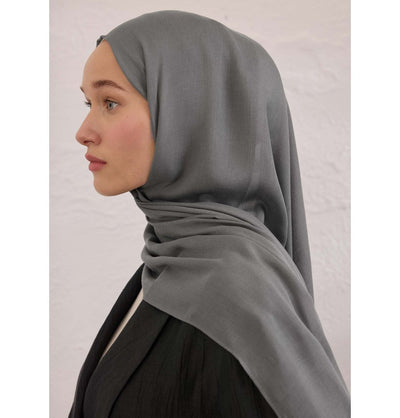 Modefa Shawl Dark Grey Everyday Basic Soft Viscose Shawl Hijab - Dark Grey