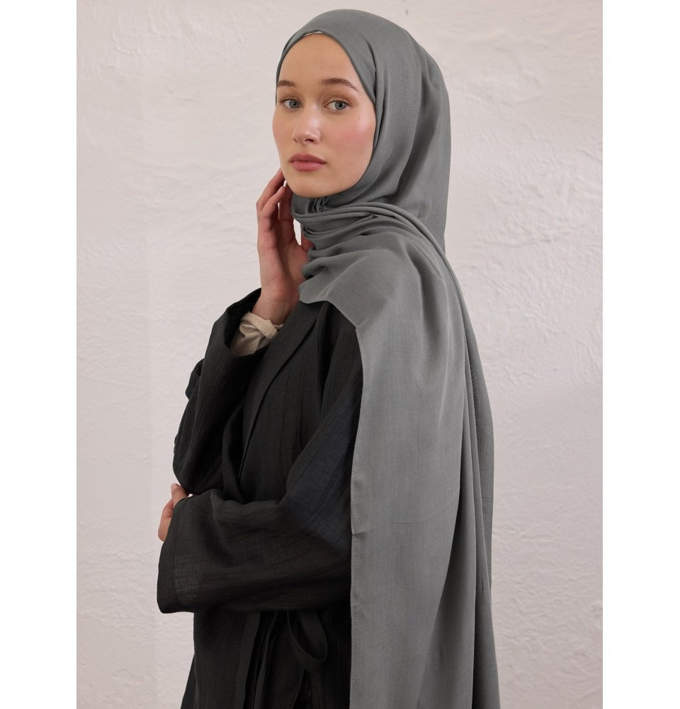 Modefa Shawl Dark Grey Everyday Basic Soft Viscose Shawl Hijab - Dark Grey