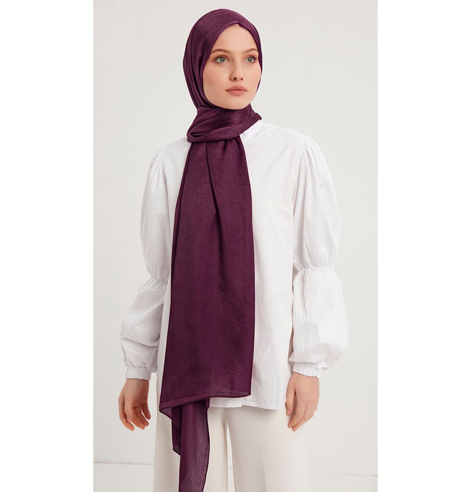 Modefa Shawl Dark Plum Shine Hijab Shawl - Dark Plum