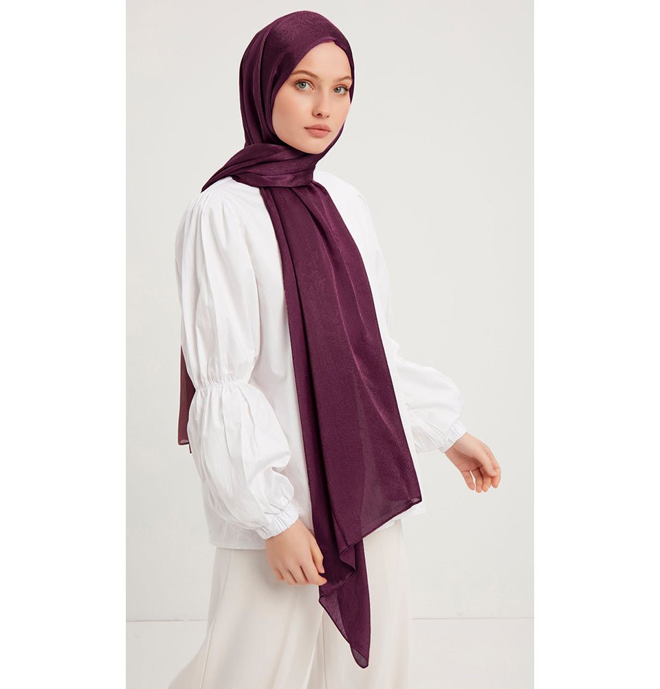 Modefa Shawl Dark Plum Shine Hijab Shawl - Dark Plum