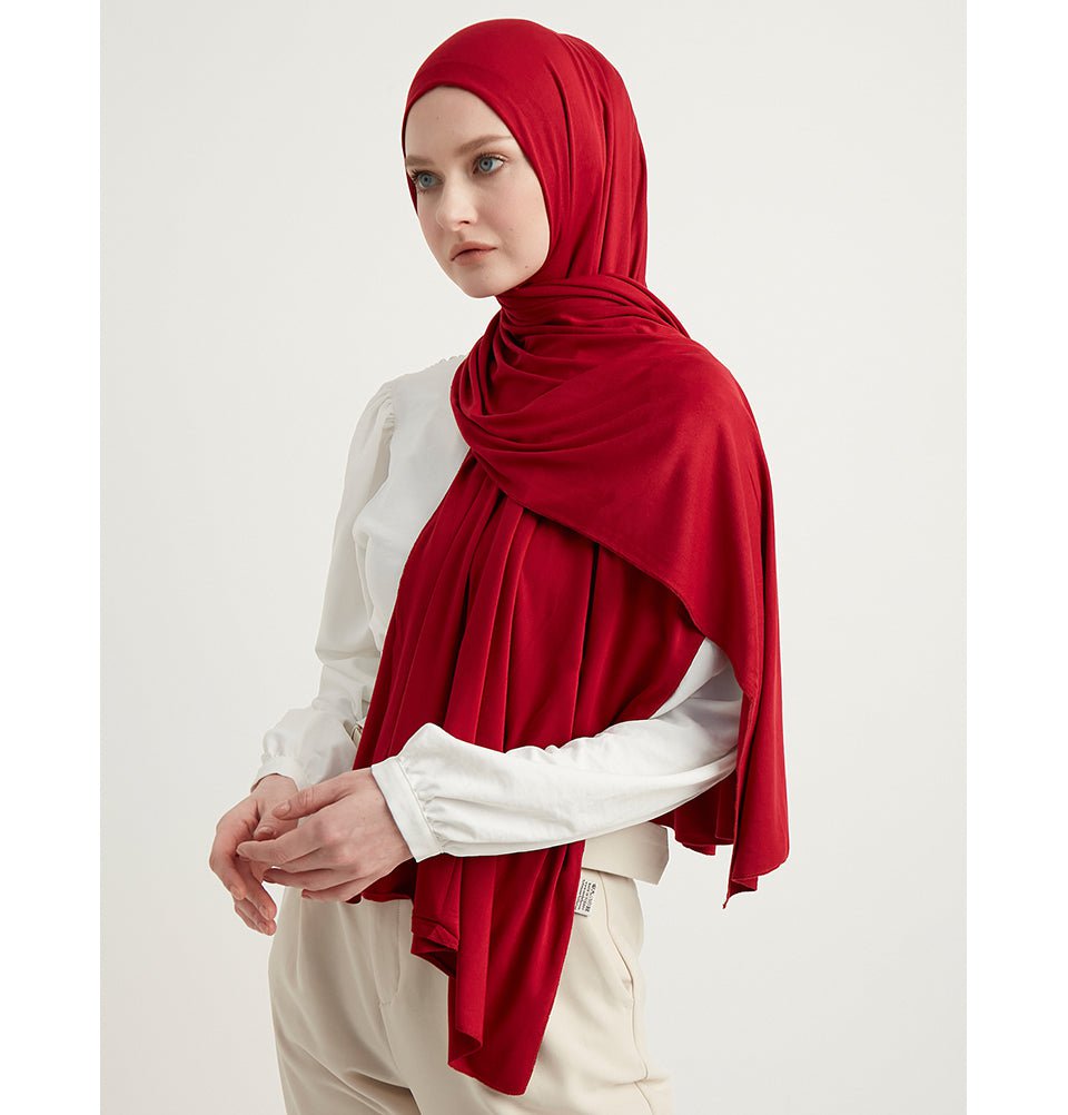 Modefa Shawl Dark Red Modefa Premium Jersey Hijab Shawl - Dark Red