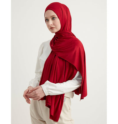 Modefa Shawl Dark Red Modefa Premium Jersey Hijab Shawl - Dark Red