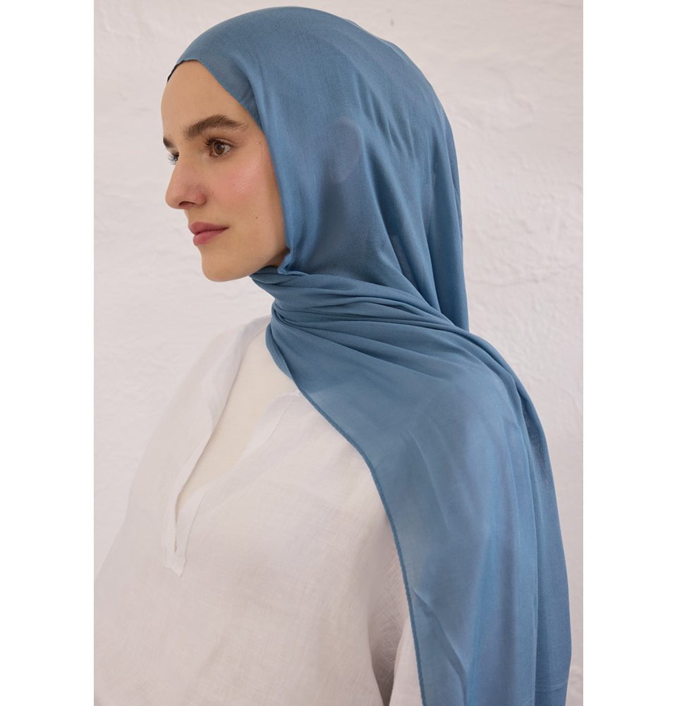 Modefa Shawl Denim Blue Everyday Basic Soft Viscose Shawl Hijab - Denim Blue