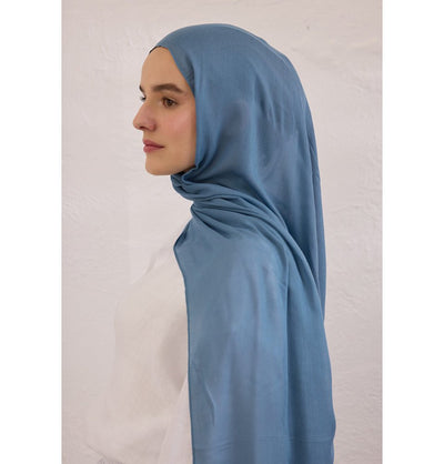 Modefa Shawl Denim Blue Everyday Basic Soft Viscose Shawl Hijab - Denim Blue