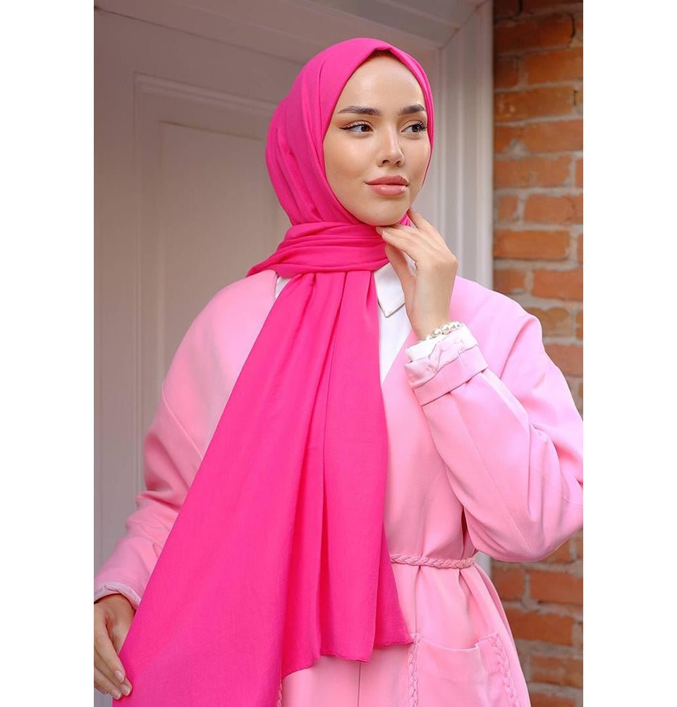 Modefa Shawl Dragonfruit Pink Premium Soft Cotton Blend Hijab Shawl - Dragonfruit Pink