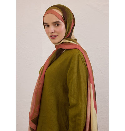 Modefa Shawl Dried Rose Rami Lightweight Hijab Shawl Color Waves - Dried Rose