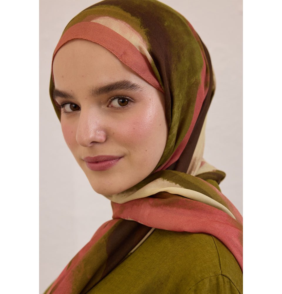 Modefa Shawl Dried Rose Rami Lightweight Hijab Shawl Color Waves - Dried Rose