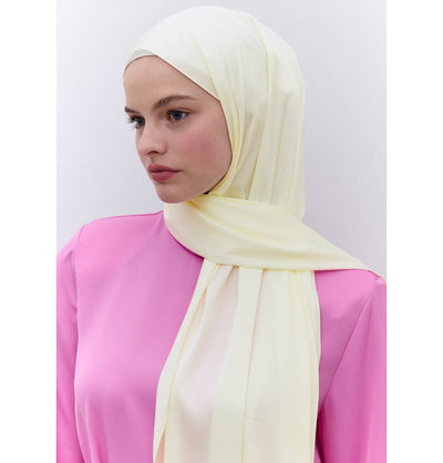 Modefa Shawl Ecru Satin Elegance Shawl Hijab - Ecru