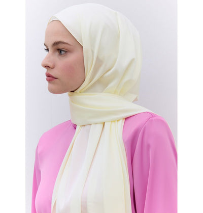 Modefa Shawl Ecru Satin Elegance Shawl Hijab - Ecru