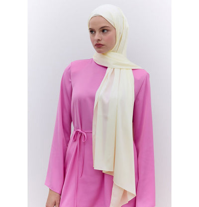 Modefa Shawl Ecru Satin Elegance Shawl Hijab - Ecru