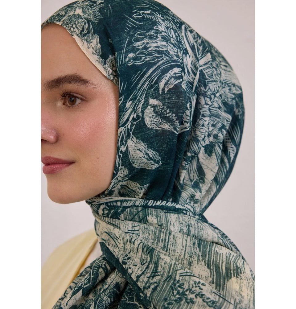Modefa Shawl Emerald Green Rami Lightweight Hijab Shawl Secret Elegance - Emerald Green