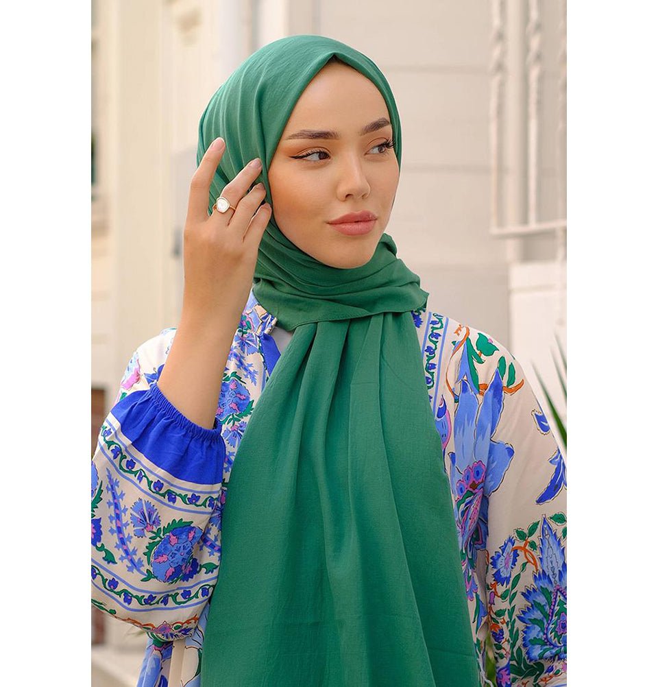 Modefa Shawl Fern Green Premium Soft Cotton Blend Hijab Shawl - Fern Green