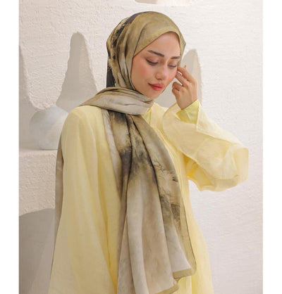 Modefa Shawl Golden Beige Dreamy Color Cotton Blend Patterned Shawl Hijab - Golden Beige