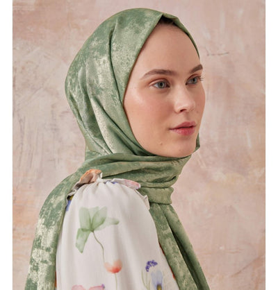 Modefa Shawl Green Luxury Shine Hijab Shawl - Green
