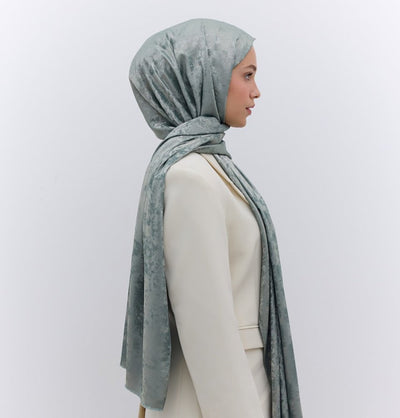 Modefa Shawl Green Luxury Shine Hijab Shawl - Soft Green