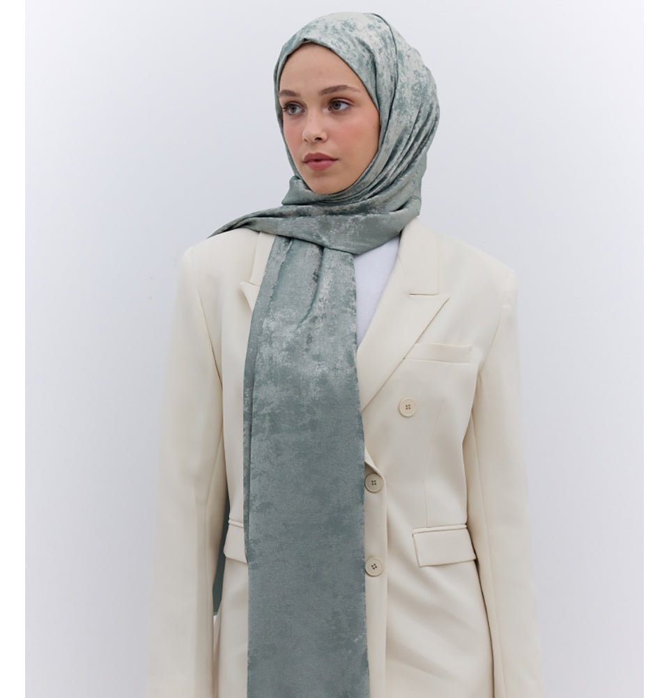 Modefa Shawl Green Luxury Shine Hijab Shawl - Soft Green