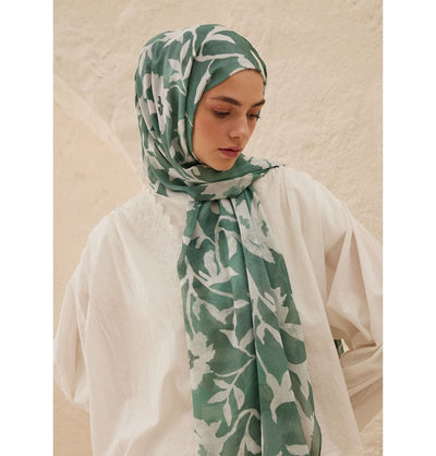 Modefa Shawl Green Rami Lightweight Hijab Shawl Petunia - Teal Green