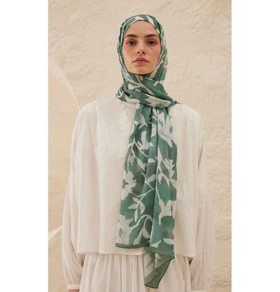 Modefa Shawl Green Rami Lightweight Hijab Shawl Petunia - Teal Green