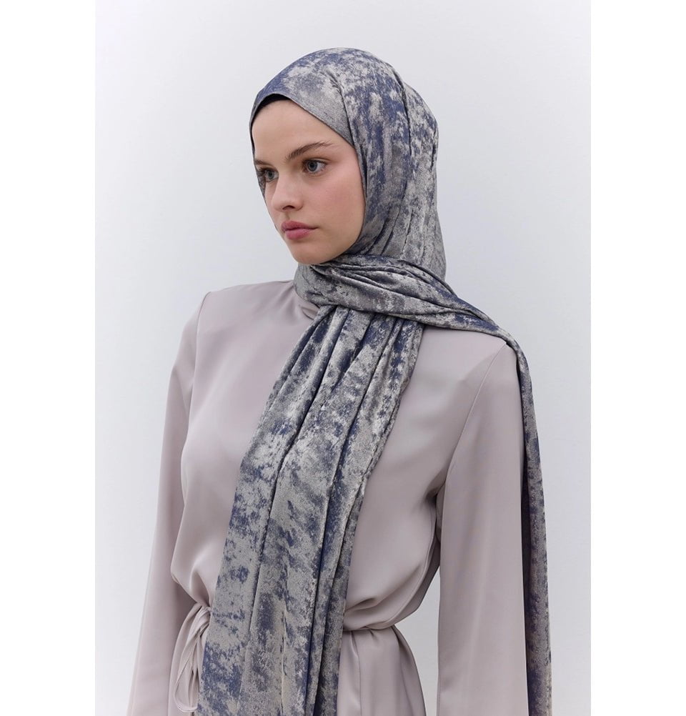 Modefa Shawl Indigo Luxury Shine Hijab Shawl - Indigo