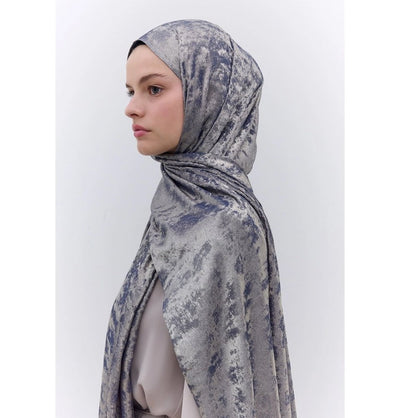 Modefa Shawl Indigo Luxury Shine Hijab Shawl - Indigo