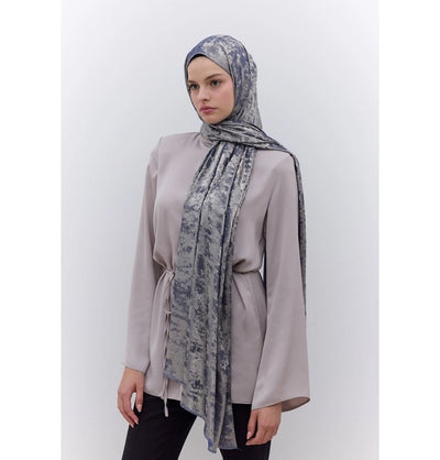 Modefa Shawl Indigo Luxury Shine Hijab Shawl - Indigo