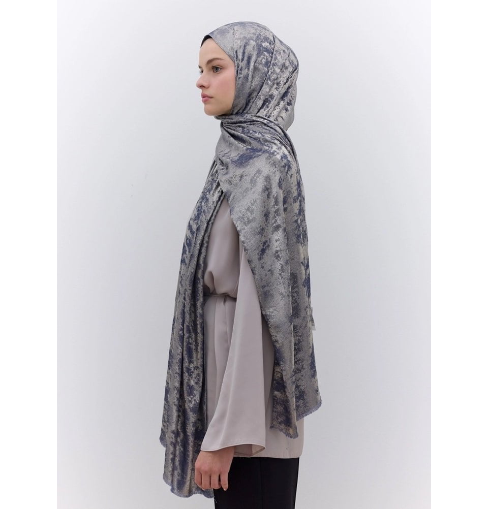 Modefa Shawl Indigo Luxury Shine Hijab Shawl - Indigo