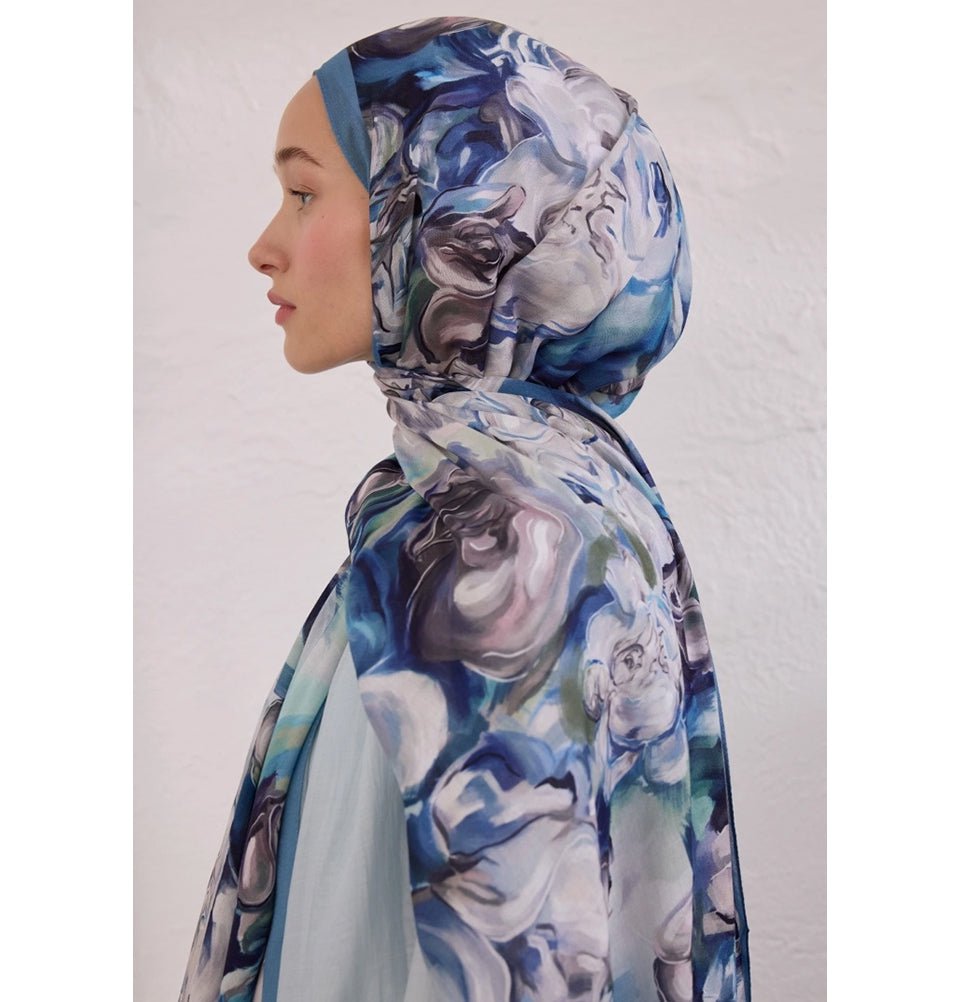 Modefa Shawl Indigo Rami Lightweight Hijab Shawl Nerissa - Indigo