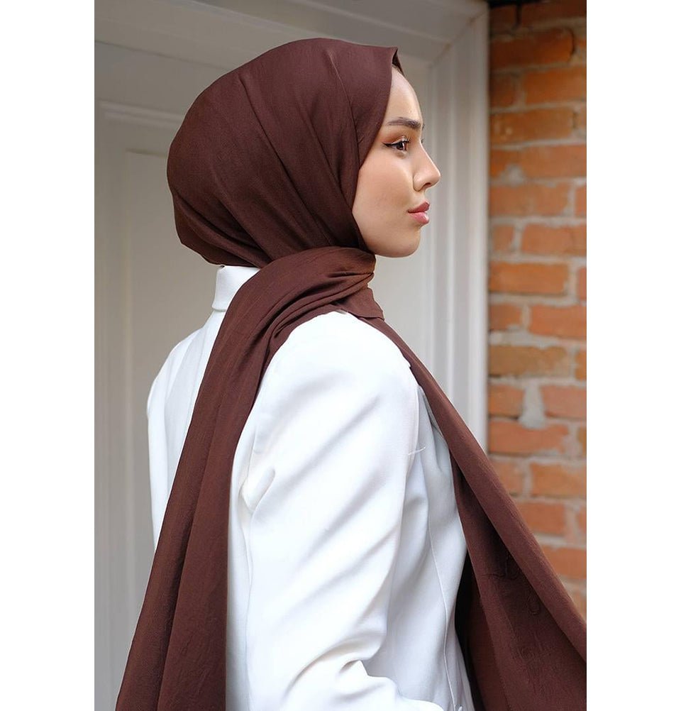 Modefa Shawl Java Chip Brown Premium Soft Cotton Blend Hijab Shawl - Java Chip Brown
