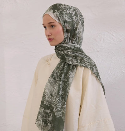 Modefa Shawl Khaki Rami Lightweight Hijab Shawl Secret Elegance - Khaki