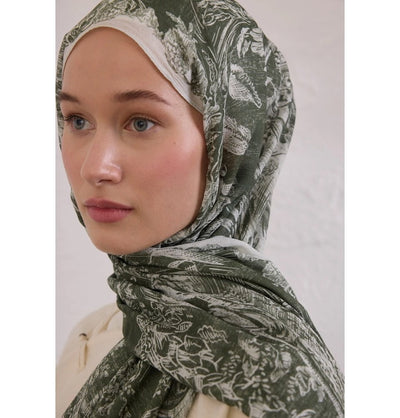 Modefa Shawl Khaki Rami Lightweight Hijab Shawl Secret Elegance - Khaki