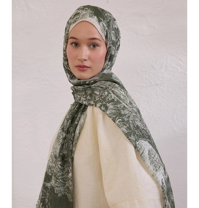 Modefa Shawl Khaki Rami Lightweight Hijab Shawl Secret Elegance - Khaki