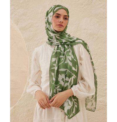 Modefa Shawl Leaf Green Rami Lightweight Hijab Shawl Petunia - Leaf Green