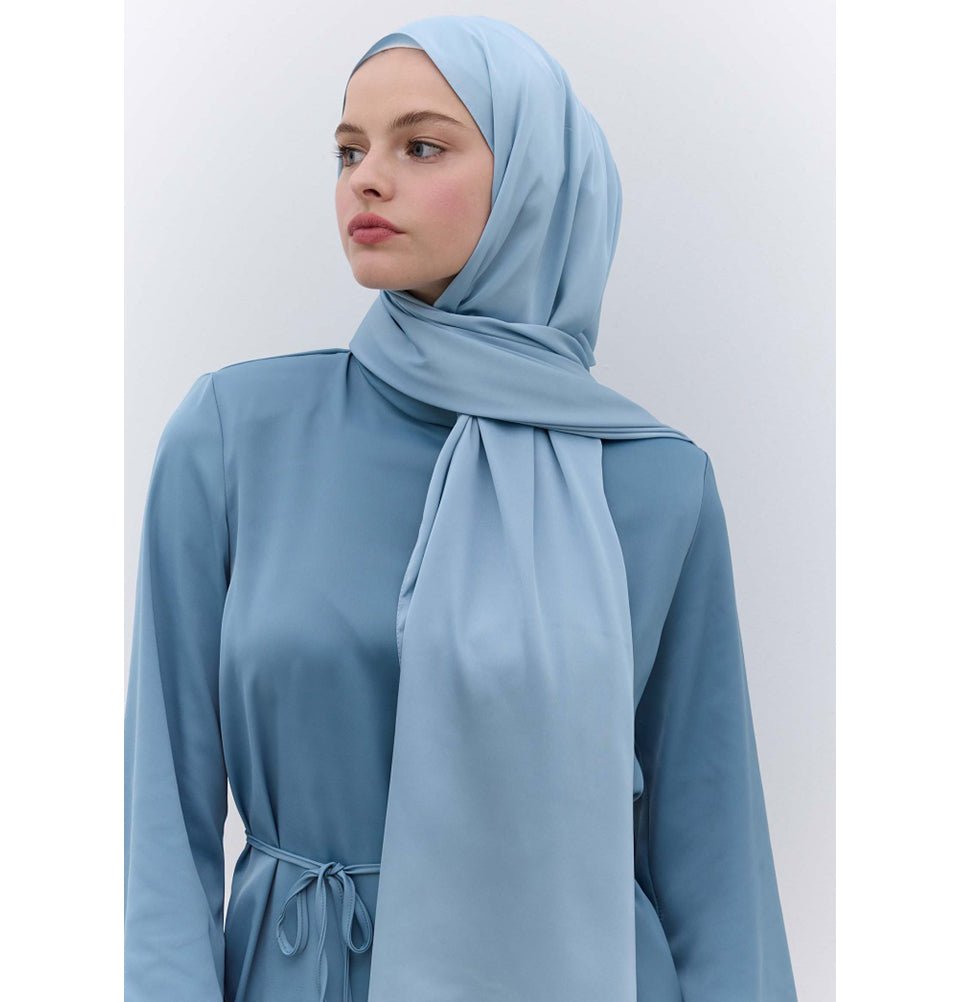 Modefa Shawl Light Blue Satin Elegance Shawl Hijab - Light Blue
