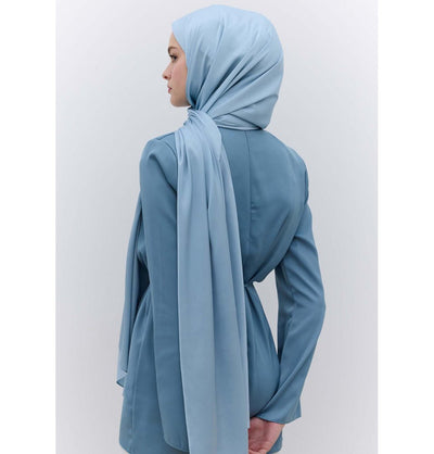 Modefa Shawl Light Blue Satin Elegance Shawl Hijab - Light Blue