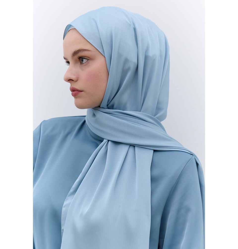 Modefa Shawl Light Blue Satin Elegance Shawl Hijab - Light Blue