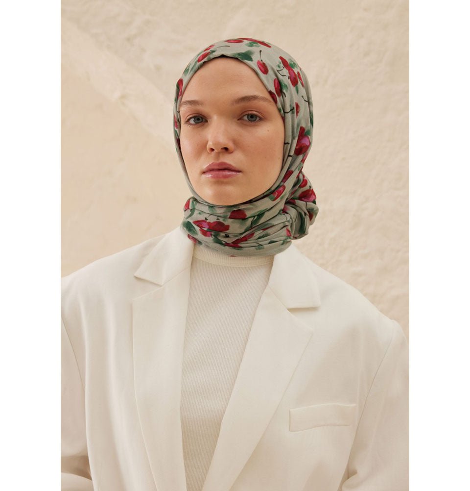 Modefa Shawl Light Green Rami Lightweight Hijab Shawl Cherry - Light Green