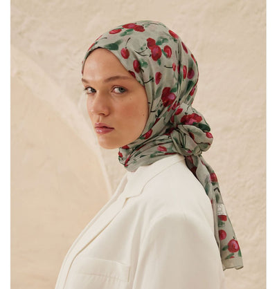 Modefa Shawl Light Green Rami Lightweight Hijab Shawl Cherry - Light Green